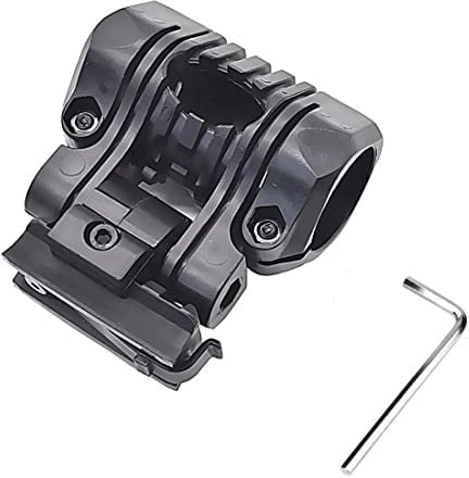 WarmHeartting Airsoft-Helmzubehör 25mm-Helm-Taschenlampenhalterung mit Wing-Loc-Adapter, taktischer Klemmclip für Fast Mich-Helm, ARC-Schiene, fünf Winkeldrehungen