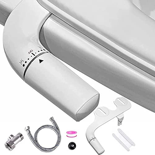Bidet Rehausse, Bidet Rehausse kit Bidet Insert Rehausse pour Toilette non électrique Bidet Rehausse Toilette avec Double Buse Bidet Nettoyage avant et Arrière Bouton Poussoir Réglable