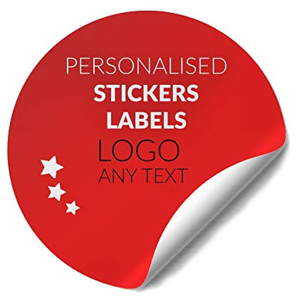 Personalised Stickers Labels Circle Stickers Customised Photo Logo Colour Text or Image Business Labels Fully Customisable Matte Finish (88mm)