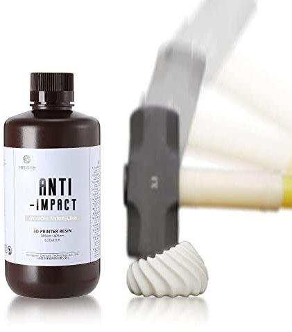 RESIONE Resina anti-impacto de alta resistencia con baja absorción de agua, similar al nailon Resina no quebradiza a largo plazo para imprimir piezas móviles o a presión (gris blanco 1kg)