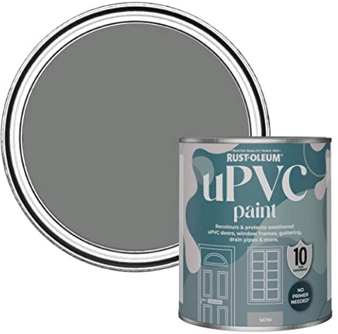 Rust-Oleum Grey uPVC Door and Window Paint In Satin Finish - Torch Grey 750ml