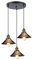 iDEGU 3 Luces Lámpara Colgante Vintage Lámpara de Techo Industrial E27 Iluminación Colgante de Interior de Metal Lámparas de Araña para Comedor, Salon, Cocina, Dormitorio, Café (Bronce, Redondo)