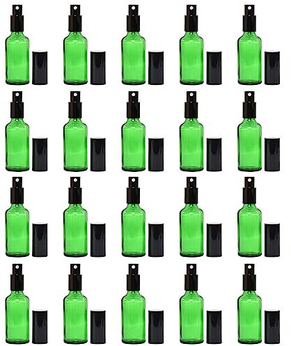 20 Stück Grün Lotion Glas Flasche Glas Pumpflaschen Lotionspender Mini Spender Reise Pumpspender Pumpflaschen für Shampoo, Conditioner, Seife, Lotion, Make-up & ätherische Öle 50 ml