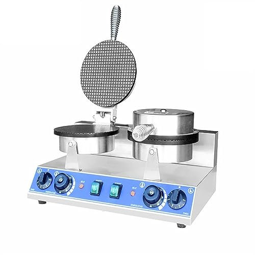 Friteuse électrique commerciale fabricant de cornets de crème glacée antiadhésif gaufrier cône Machine Snack gaufrier cône fabricant Double tête four à gâteau