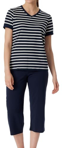 Schiesser Pyjama 3/4 à Manches Courtes en Coton pour Femme | Vêtements de nuit