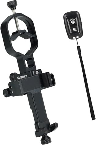 Svbony SV214Pro Adattatore Universale per Telefono, Adattatore per Digiscoping, 3-Assi Adattatore Smartphone per Telescopio, Accessori Compatibile con Spotting Scope Binocoli Monoculare (28-48mm)