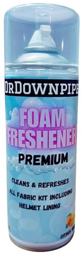 DrDownpipe Foam Freshener, 400 Millilitres - Instant Foaming Cleaner With Citric Scent - For Use On Motorcycle Helmet Liners, Pads, Gloves And Boots