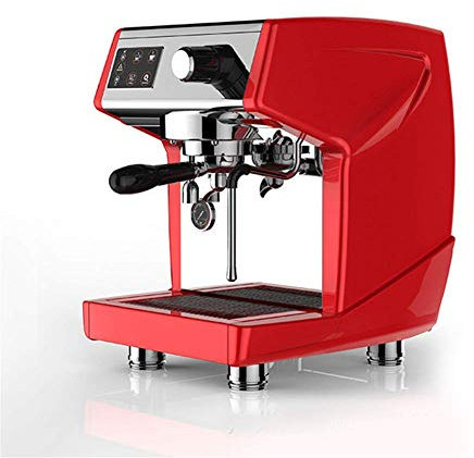 VEETHI Máquina de café con Molinillo de café expreso, máquina de café Individual pequeña Tienda máquina de café semiautomática (Rojo A)