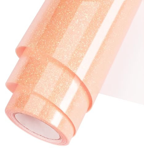 WOOGLITTER HTV Blush Wärmetransfer-Vinyl-Rolle, 30,5 cm x 1,5 m, zum Aufbügeln, Vinyl für T-Shirt, Cricut, Silhouette Cameo oder Heat Press Machine