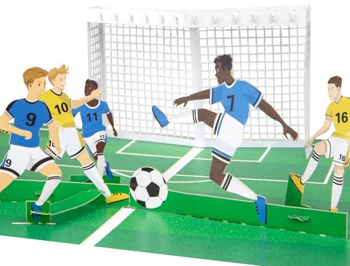Magic Ants 3D Pop-Up Fußball Grußkarte – Geburtstagskarte für Fußballfans – Handgefertigte Karte mit Fußballspielern – Inklusive Umschlag