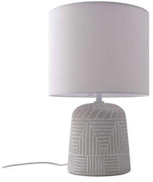 Lindby Tischlampe Thalassia (Landhaus, Vintage Rustikal) in Weiß aus Keramik (1 flammig E27) - Tischleuchte Schreibtischlampe Nachttischlampe Wohnzimmerleuchte