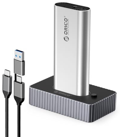 ORICO Station d'accueil M.2 pour SSD NVMe SATA avec Boîtier à Dissipateur Thermique en Aluminium, Adaptateur 10Gbps M2 SSD vers USB avec Câble USB C à C/A de 3,3FT, Jusqu'à 8 to, sans Outil -IT18
