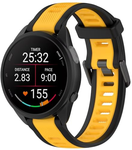 FTRONGRT 22mm Bracelet pour montre Xiaomi Watch S2, Silicone Bracelet, Confortable Sangle de Remplacement pour Xiaomi Watch S2. Noir Jaune