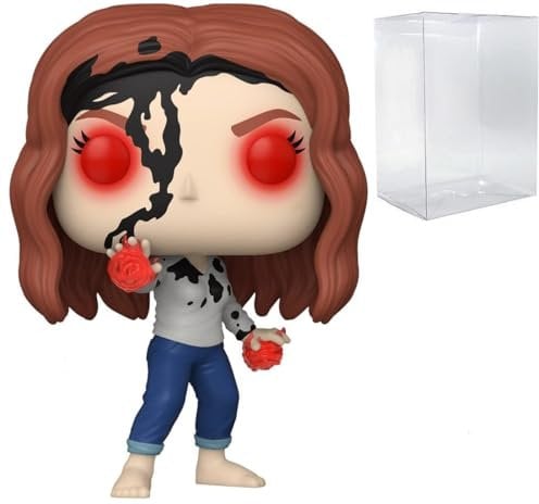 POP Doctor Strange Multiverse of Madness: Scarlet Witch - Wanda Maximoff (Earth-838) Glow-in-The-Dark Funko Vinyl Figure (Bundled with Compatible Box Protector Case), Multicolored, 3.75 inches