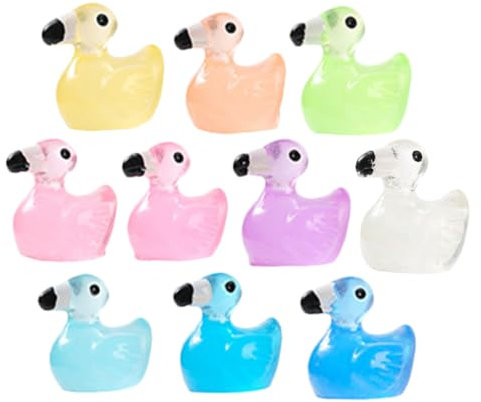 HAKIDZEL 10stücke Miniatur-Flamingo-Dekorationen Aus Kunstharz Leuchtlandschaft Flamingo Figuren Simulation Für -Garten Bonsai-