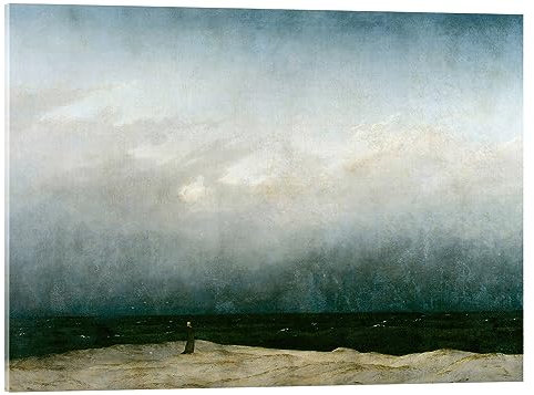 Posterlounge Der Mönch am Meer Acrylglasbild von Caspar David Friedrich 18 x 13 cm Blau Wandbilder Wanddeko