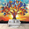 Papier Peint de Photo Arbre De Vie En Vitrail 200x140 cm Papier Peint Panoramique Papier Peint intissé Murale Pour Chambre De Fille, Garçon, Chambre De Bébé Salon Chambre Décor