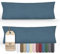 Greenline Kissenbezug Premium Jersey aus 100% Baumwolle Blau Doppelpack (2X) 40 x 145 cm Kissenhülle Kissenbezüge