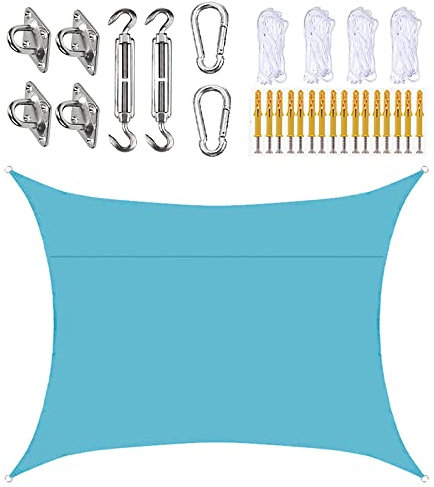 Tenda parasole, 3 m x 6 m, rettangolare, per esterni, patio, giardino, piscina, resistente all'acqua, tessuto Oxford (21 colori disponibili)