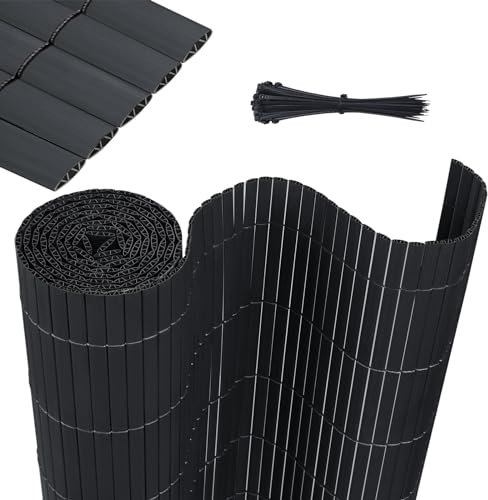 HENGMEI Recinzione frangivista in polivinilcloruro (PVC) per giardino, impermeabile, protezione da sguardi indiscreti con fascette per cavi, lamelle rinforzate, recinzione in PVC, opaca, 200 x 1000