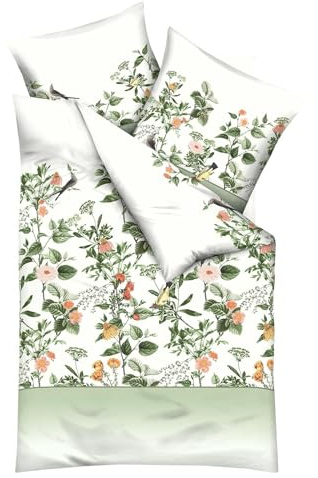 Kaeppel Mako-Satin Bettwäsche Formosa grün 1 Bettbezug 135 x 200 cm + 1 Kissenbezug 80 x 80 cm