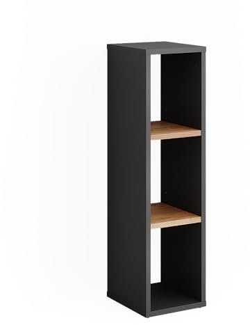 Vicco Standregal Orlando, Stauraumregal, Anthrazit/Goldkraft Eiche, 21.6 x 80.1 cm