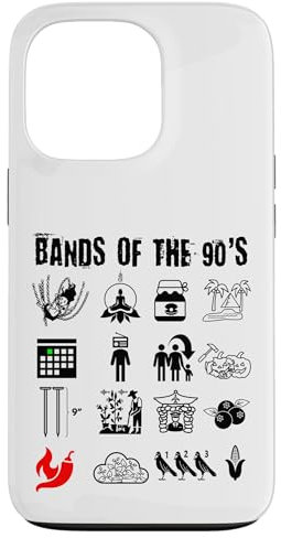 Lustige nerdige ikonische Alternative Rock Bands der 90er Black Hülle für iPhone 13 Pro