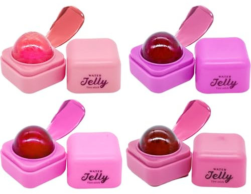 Jelly Blush/Tint, Wassergel Blush, 4x Langlebig Feuchtigkeitsspendende Jelly Tint, Leichtes Und Mischbares, Sofortiges Farbfeuchtigkeit, Mehrzweck-Make-up, 7,2x6,5 Cm, Für Frauen