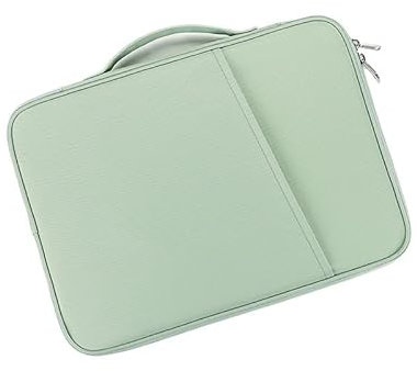 MQVQAUBST Tablet-Aufbewahrungstasche, geeignet for Chuwi MiniBook X Latptop, Tragetasche, wasserdichte Hülle, Griff, Reißverschlusstasche(Green,13inch)
