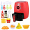 OFFSCH 1 Juego Freidora de Aire Infantil con Comida de Juguete de Color Juguete de Cocina para Roles para Cumpleaños y Celebraciones