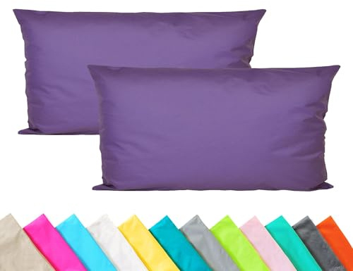 JACK 2er Set Outdoor Kissenhülle Kissenbezug 30x50cm Wasserfest Sitzkissen Lounge Kissen Garten Stuhl Lotus Effekt, Farbe:Lila