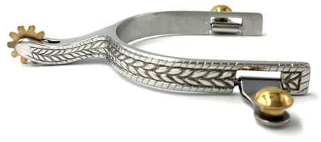 Equine Smile ES1087 Western Reitsporen Weizenmuster Sonnenrad Kupfer Rowel | Spur Sporen zum Reiten, Sonnenradsporen Cowboy Radsporen Edelstahl Pferdesporen rostfrei Damen Herren Reitsport