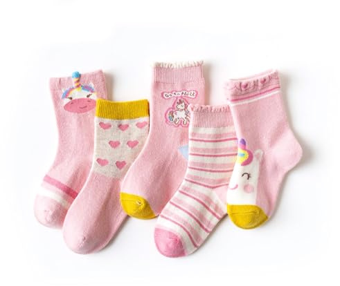 axy Mädchen Kinder Bunte Strümpfe Socken-5er (5er Pack)