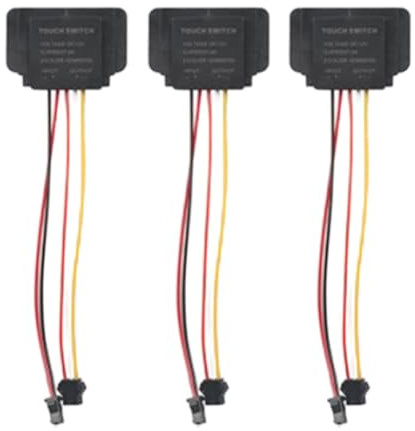 Interruptor inteligente con sensor táctil de espejo LED para iluminación de 12 V 3 A, encendido/apagado con atenuación y ajuste de color, color negro para tocador de baño con función de memoria y