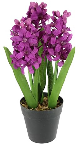 Künstliche Hyazinthen Pink im Topf – 30 cm Kunstblume Dekoblume Kunstblume Frühblüher Frühlingsblume Frühjahr Deko Realistische Frühlingsdeko Seidenblume Osterblume Osterdekoration