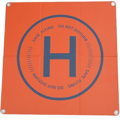 Bewinner Tapis D'atterrissage pour Drone Double Face étanche pour Mini 3 Pro Mini, Héliport Pliable Coupe-Vent pour Forest 25,6, Panneaux de sécurité Lumineux