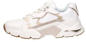 GUESS JCR6ELE Gold-Weisse Damen-Sneaker mit Schnürung 39