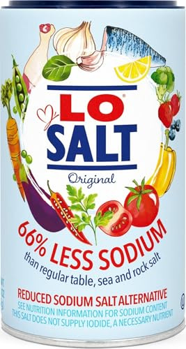 LOSALT – Reduced Sodium Salt | Original (non-iodised) | Great Tasting Salt Alternative/Substitute with 66% less sodium | 350g tub (pack of 1)