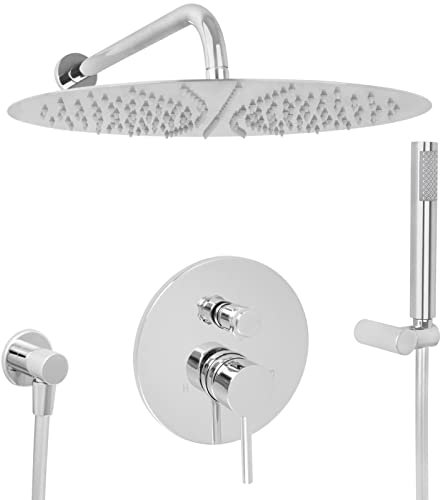 Welfenstein Unterputz Set 37-40HC13 Edelstahl Regendusche 40cm rund Montage-Box