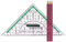 Faber Castell 177090 - Zeichendreieck groß, mit Griff (1, Inkl. 3 Bleistifte [HB] brombeer)