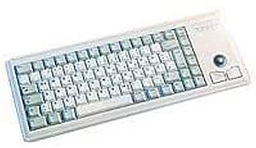 CHERRY G84-4400, Kompakte Tastatur mit Trackball, EU-Layout (QWERTY), Kabelgebunden (USB-Anschluss), 2 Maustasten, Mechanische CHERRY ML Switches, Grau