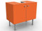 Waschbeckenunterschrank Colour Orange 60x55x35cm Badezimmer Farbe Pop Art Rot, Größe:55cm x 60cm