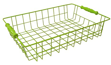 0 www.working-house.com (Menaje / Cromado) FRUTERO Metal Cesta CONTENEDOR Rectangular Verde