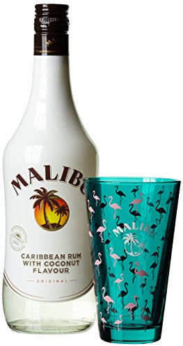Malibu Coconut + Flamingo Glas Liköre (1 x 0.7 l)