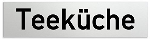 Türschilder24 Aluminium Türschild Teeküche 160 x 40 x 1,5mm (Oberfläche veredelt) • Selbstklebend
