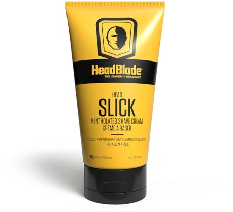 HeadBlade HeadSlick Shave Cream 5 oz for Smooth Head shaving for Bald Men, Helps with Irritation, Redness, & Razor Burn