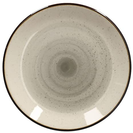 Van Well Kuchenteller Nova I Ø21cm I grau I Unikate I Servierplatte rund I Essteller klein I Tafel-Geschirr I Gastro-Bedarf I Brunch & Buffet I Strudel
