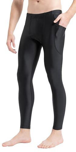 UPF 50+ Men's Surfing Leggings Sun Protection Swimming Pants(6011black-M)