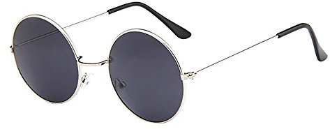 Lazzboy Frauen Männer Vintage Retro Brille Unisex Driving Round Frame Sonnenbrille Eyewear Runde Mit Schmalem Metall Gestell(B)