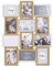 HOME DECO FACTORY HD4218 - Portarretratos múltiple (12 fotos, madera, tablero de fibra de densidad media, vidrio, 44 x 3 x 58 cm, para recuerdos y decoración), beis y blanco